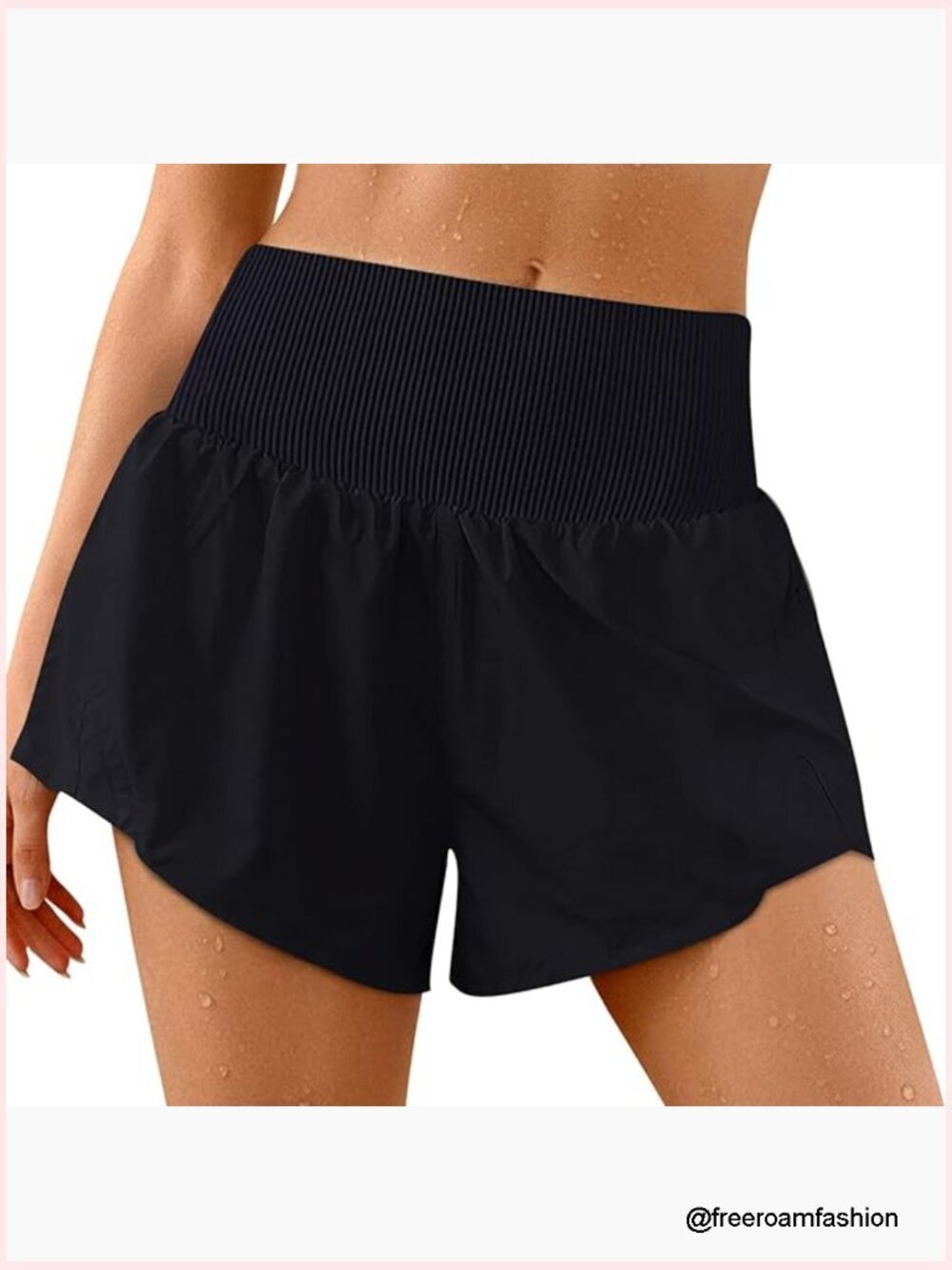 High Waisted 2 in 1 Running Shorts with Built-In Briefs - Loose Fit